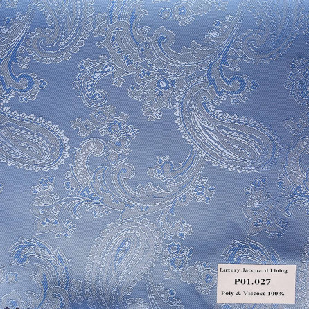 P01.027 Luxury Jacquard Lining - Xanh Dương hoa văn